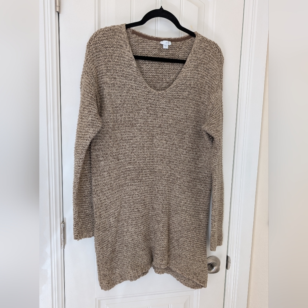 Pure Jill J Jill Crochet Marled Tan‎ Sweater Tunic Dress M